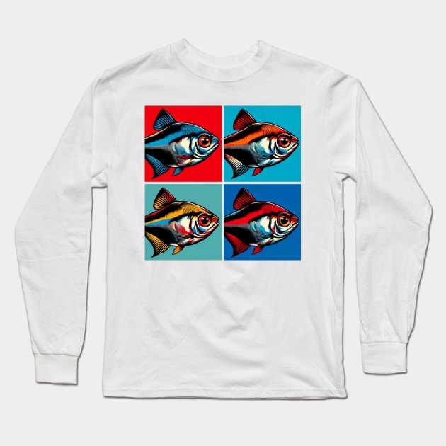 Redeye Tetra - Cool Tropical Fish Long Sleeve T-Shirt by PawPopArt